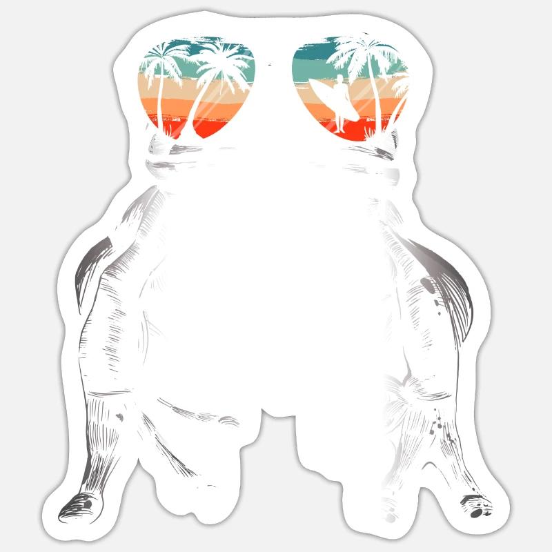 Crapaud grenouille - Sticker taille S (10 x 10 cm) - blanc mat