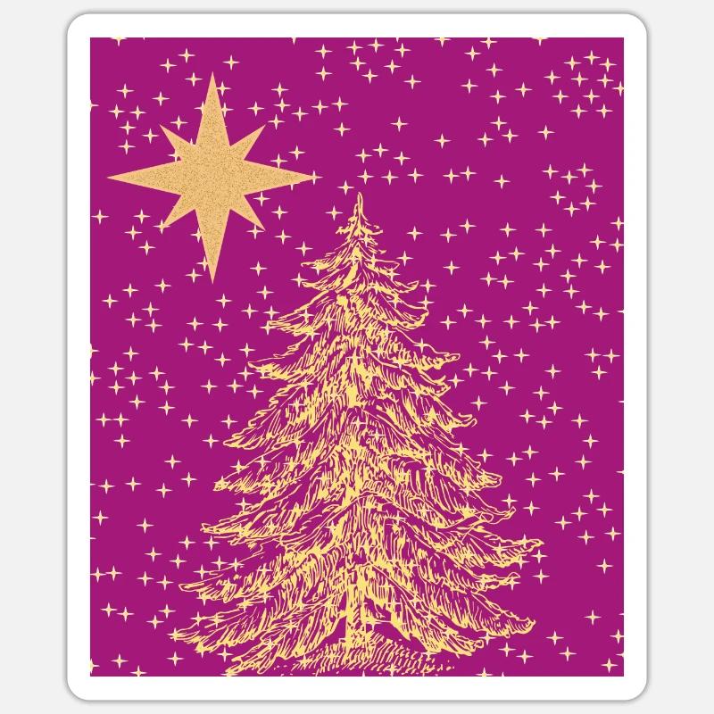 Weihnachtsbaum - Sticker Größe S (10 x 10 cm) - Mattweiß