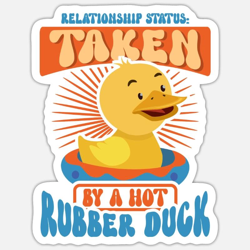 Rubber Ducks Duck Duck Lovers Bathroom - Sticker size S (10 x 10 cm) - white matte