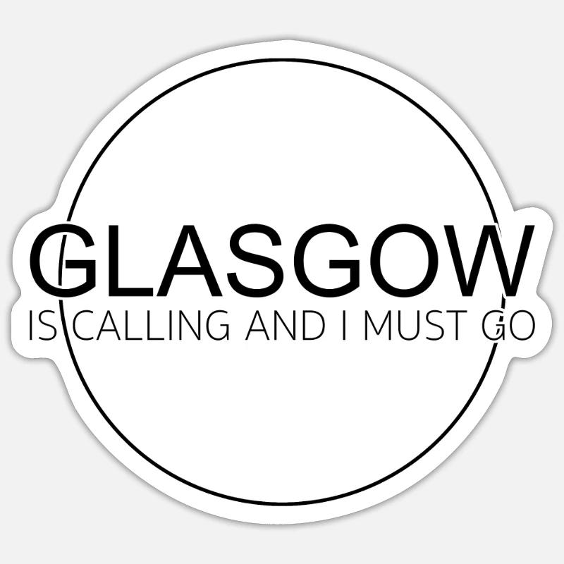 Glasgow - Sticker size S (10 x 10 cm) - white matte