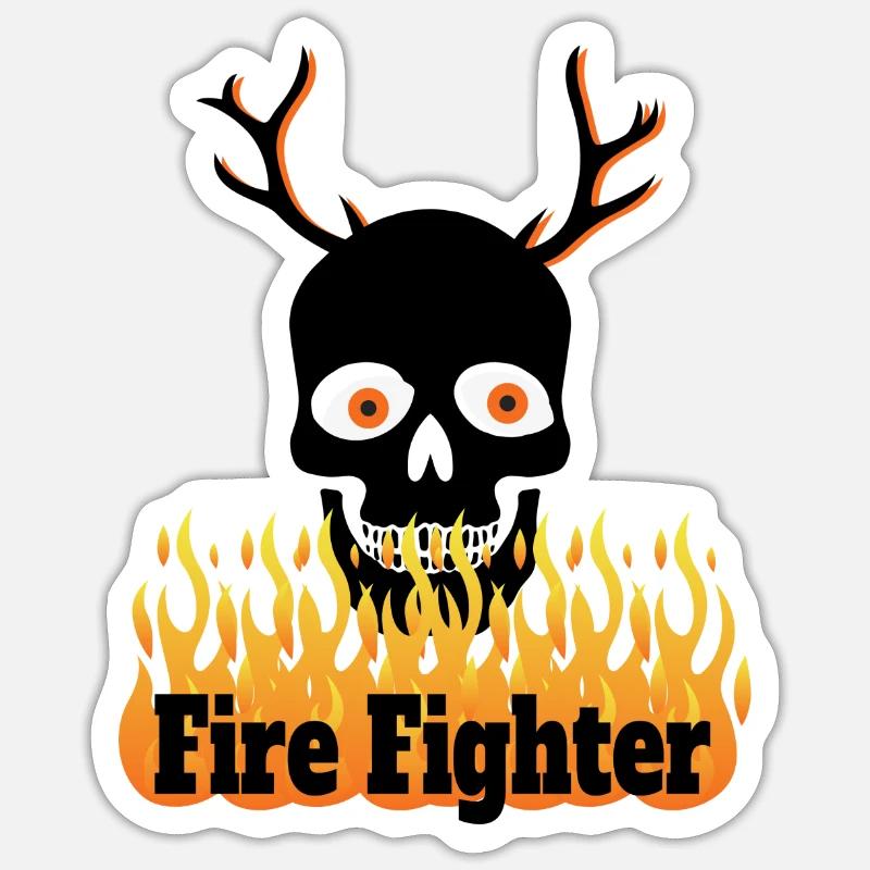 Fire Fighter - Sticker Größe S (10 x 10 cm) - Mattweiß