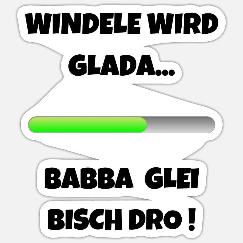 Windele wird geladen Schwäbisch Eltern Papa Sticker Größe S (10 x 10 cm)