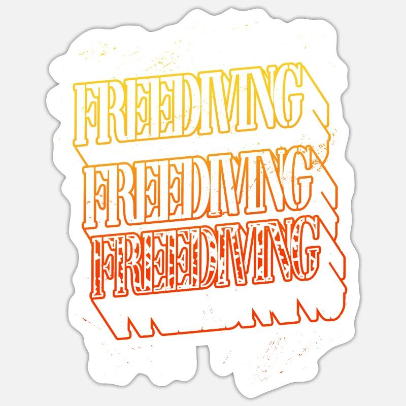 Freediving Apnoetauchen Freitauchen Tauchen - Sticker Größe S (10 x 10 cm) - Mattweiß