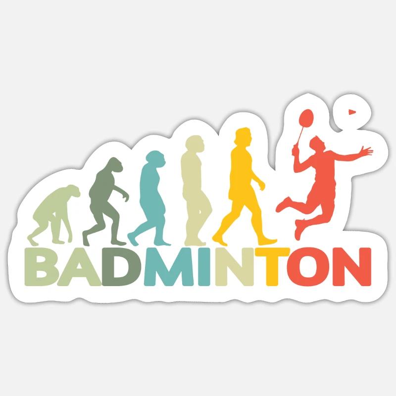 Conception d’idée cadeau de joueur de badminton - Sticker taille S (10 x 10 cm) - blanc mat