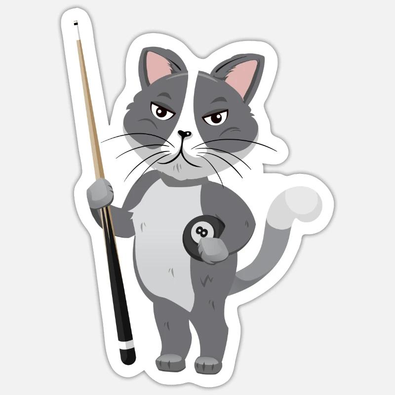 Snooker Pool Billiards - Sticker size S (10 x 10 cm) - white matte