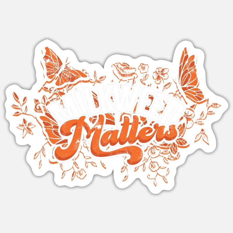 Milkweed matters - milkweed - Sticker size S (10 x 10 cm) - white matte