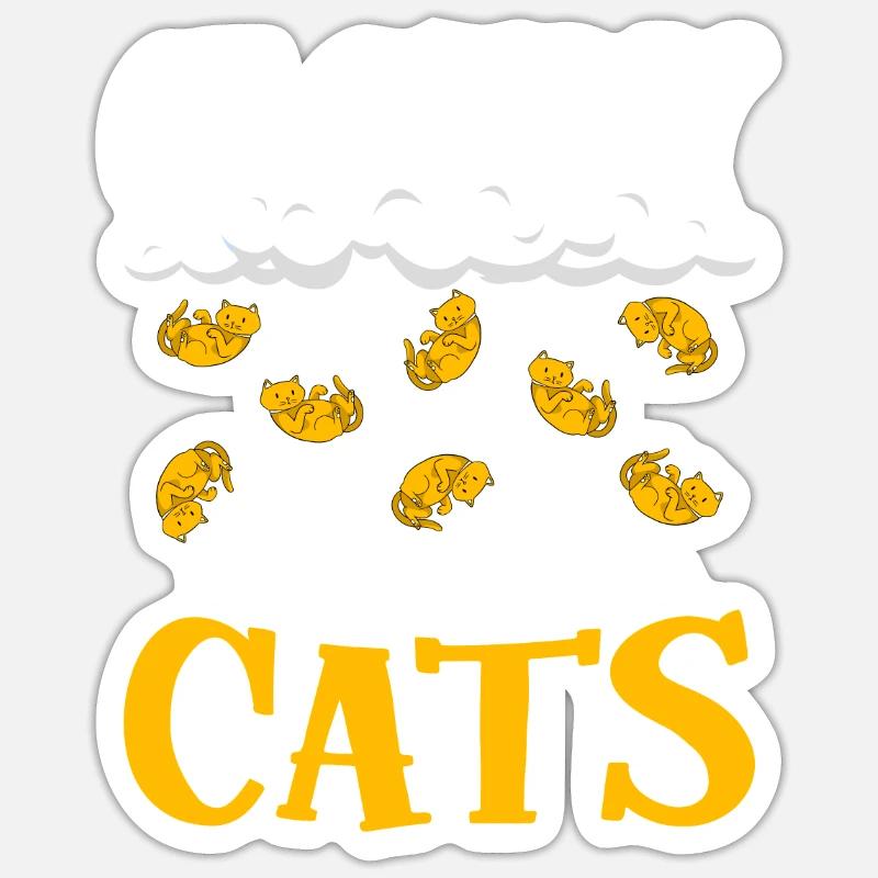Cloudy with a chance at cat design Sticker size S (10 x 10 cm)