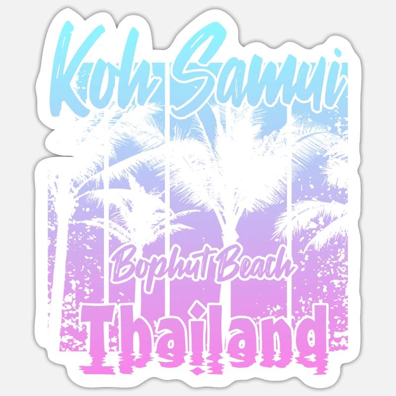 Koh Samui Thailand Bophut Beach - Sticker Größe S (10 x 10 cm) - Mattweiß