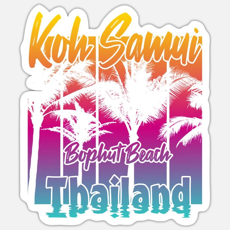 Koh Samui Thailand Bophut Beach - Sticker size S (10 x 10 cm) - white matte
