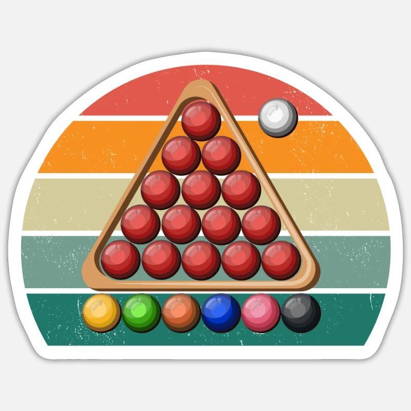 Billiard Queue Billiardtisch Kugel Tasche Snooker - Sticker Größe S (10 x 10 cm) - Mattweiß