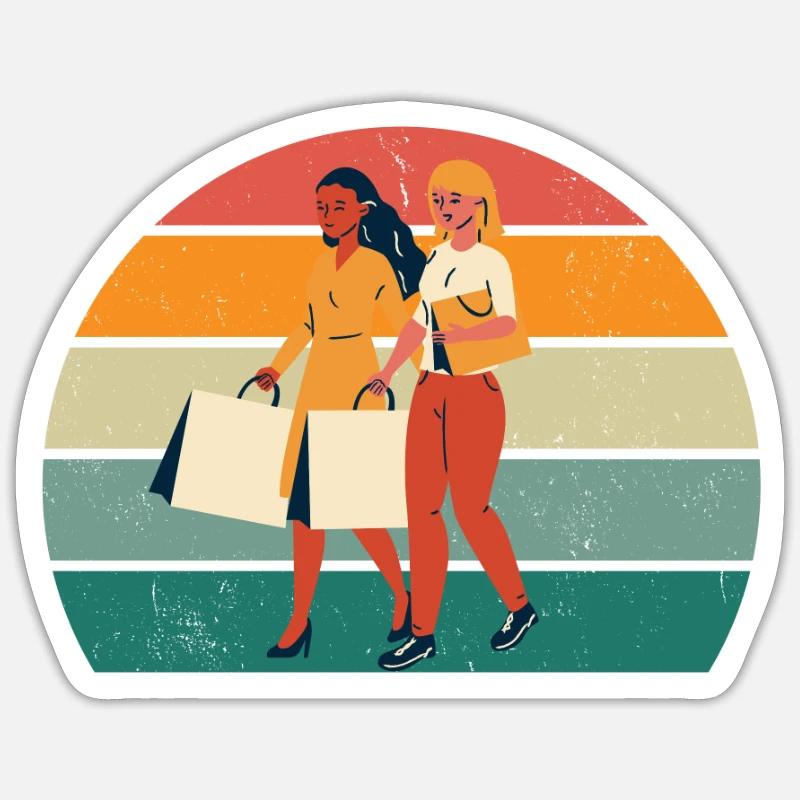 shopper shopperin einkaufen einkäufer, einkäuferin - Sticker Größe S (10 x 10 cm) - Mattweiß