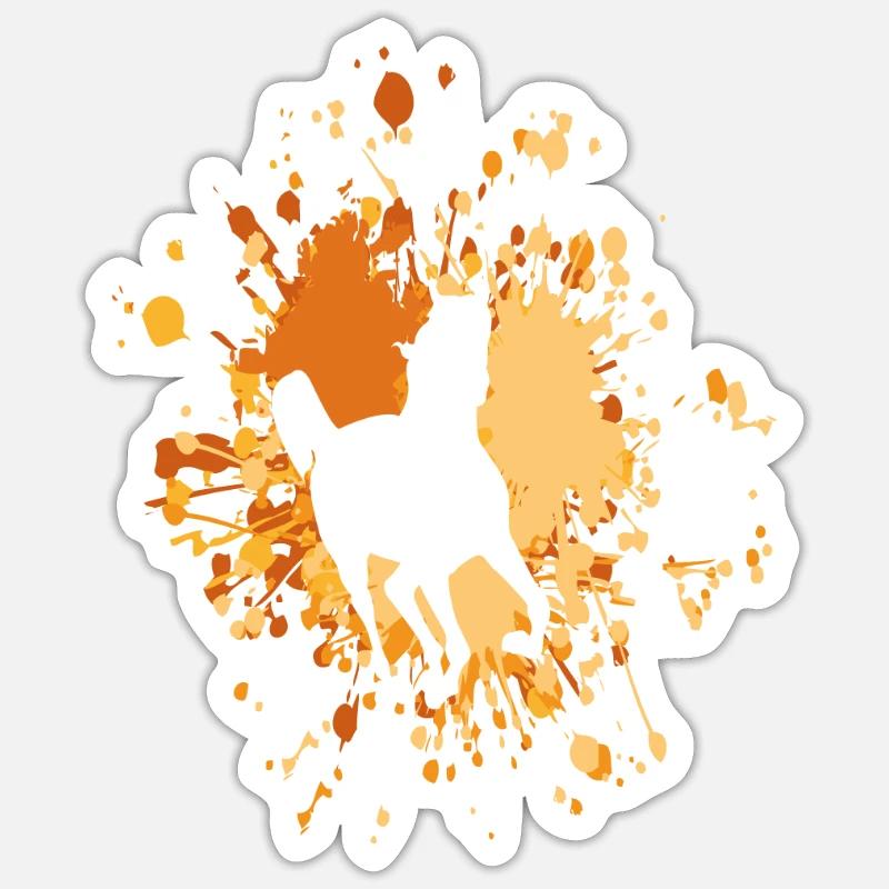 Cheval Belle Éclaboussure De Couleur Sticker taille S (10 x 10 cm)