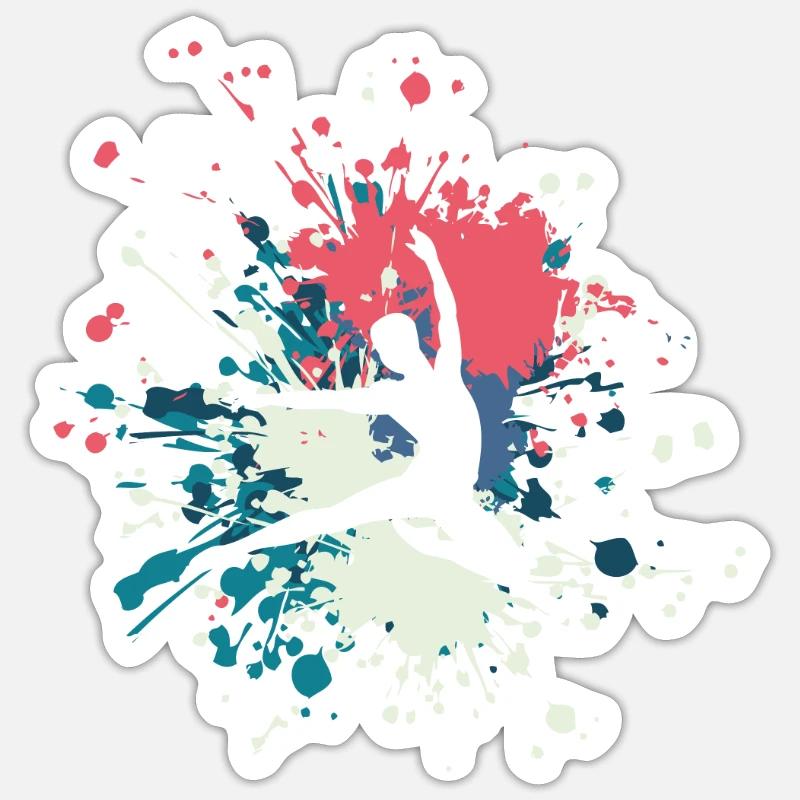 Dance Expression Color Splash - Sticker Größe S (10 x 10 cm) - Mattweiß
