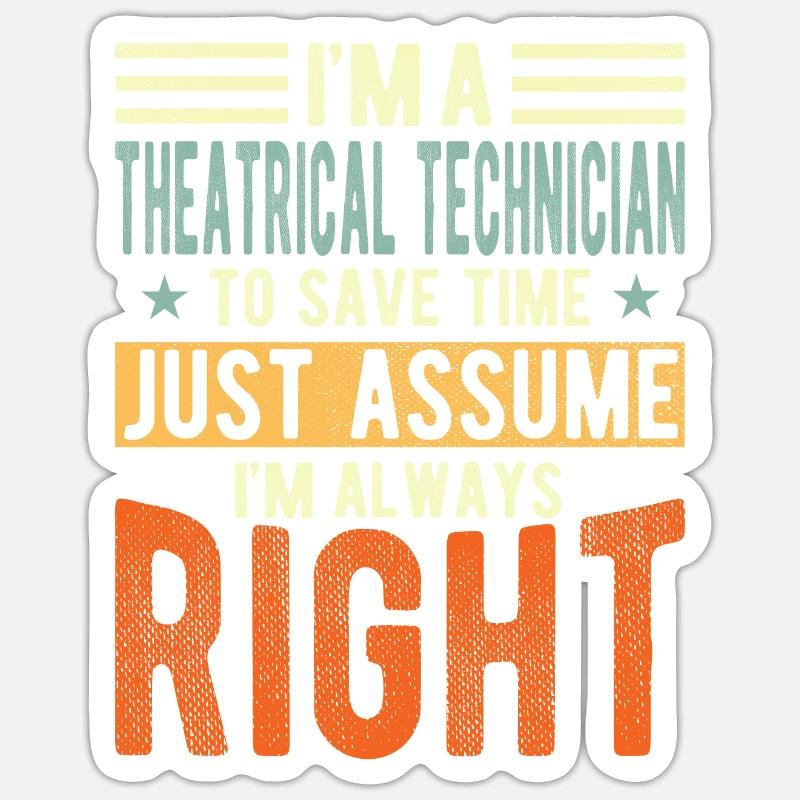Technicien de théâtre - Sticker taille S (10 x 10 cm) - blanc mat
