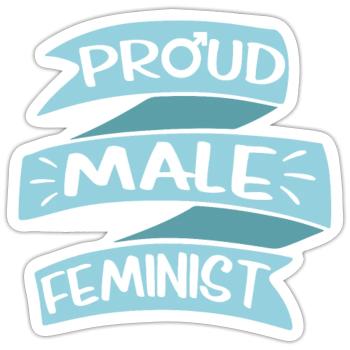 Stolzer Männlicher Feminist Feminismus Frauen - Sticker Größe S (10 x 10 cm) - Mattweiß - Vorne