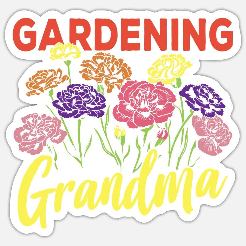 Gartenarbeit Oma Garten Großmutter Gärtnerin Sticker Größe S (10 x 10 cm)