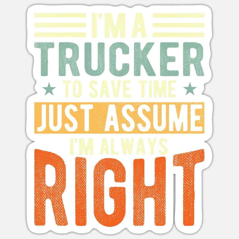 Trucker - Sticker Größe S (10 x 10 cm) - Mattweiß