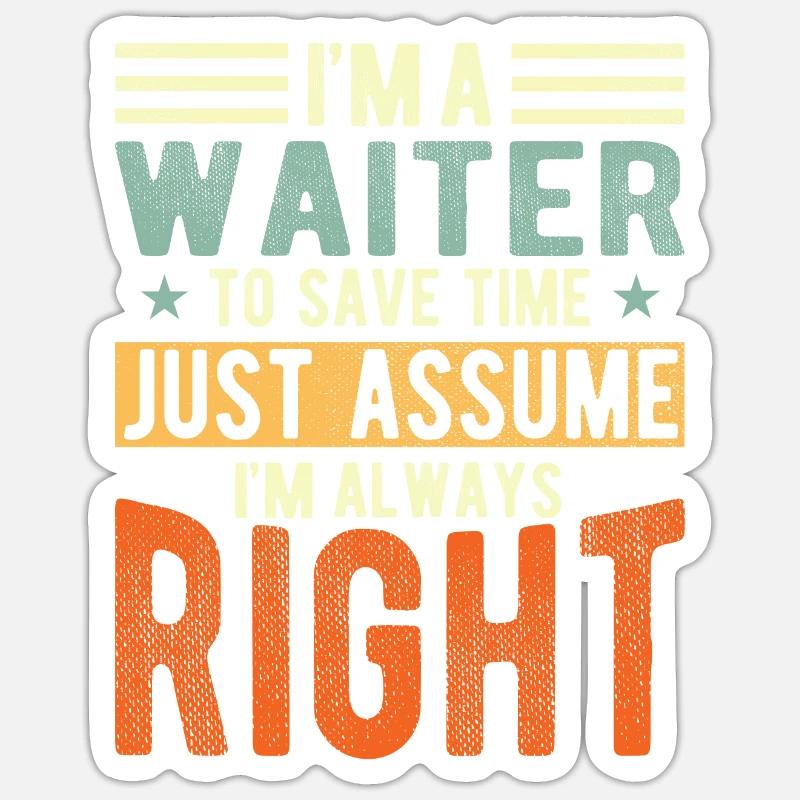 Kellner - Sticker Größe S (10 x 10 cm) - Mattweiß