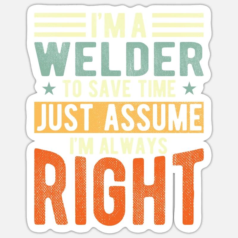 Welder - Sticker size S (10 x 10 cm) - white matte
