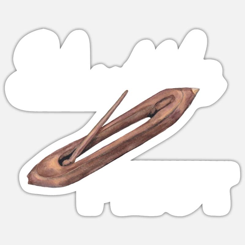 Shuttle Pilot Weben Weberin Weberei - Sticker Größe S (10 x 10 cm) - Mattweiß