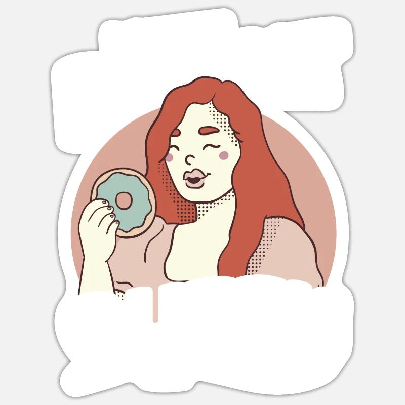Doughnut - Sticker size S (10 x 10 cm) - white matte