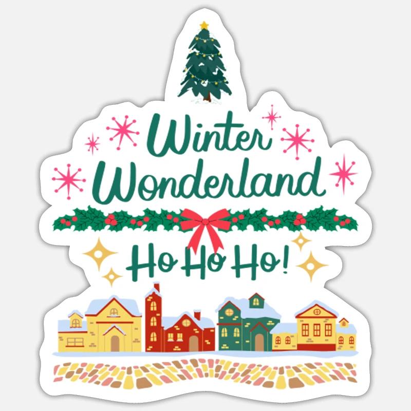 Noël Ho Ho Ho - Sticker taille S (10 x 10 cm) - blanc mat
