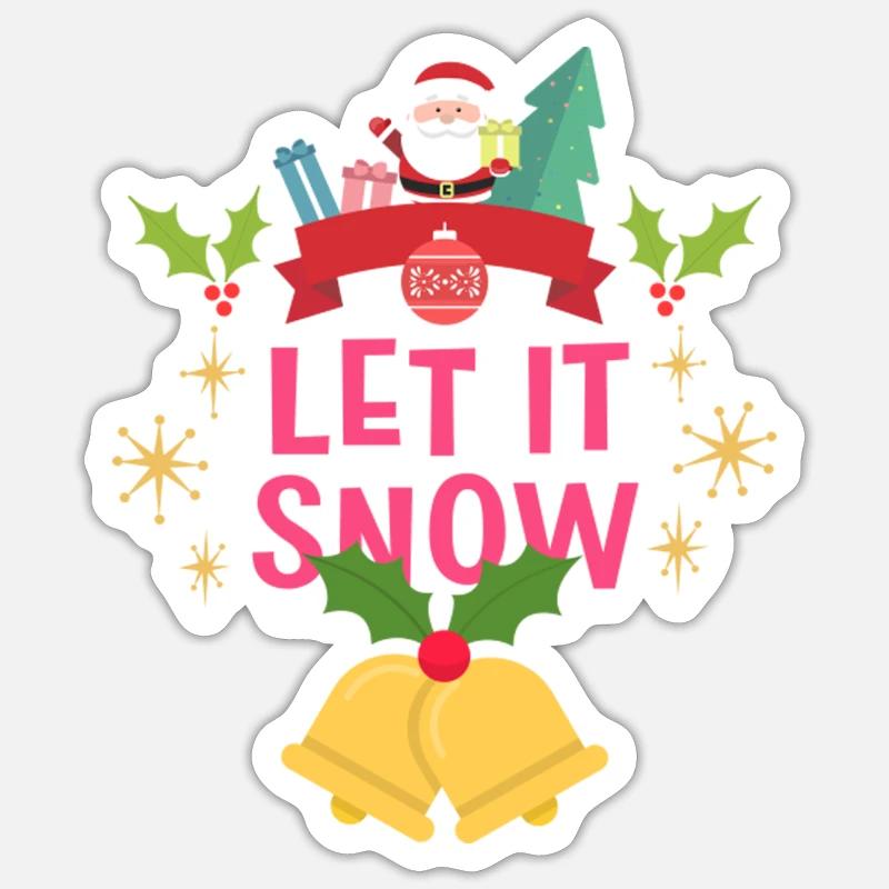 Christmas Let It Snow - Sticker size S (10 x 10 cm) - white matte