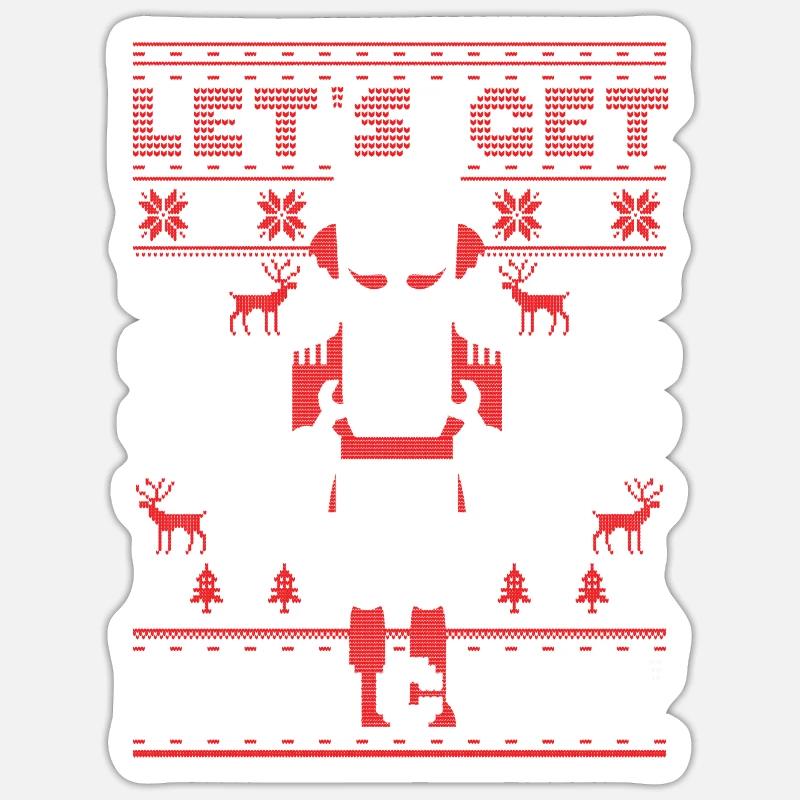 Let's Get Crackin Funny Nutcracker Ballet Ugly - Sticker Größe S (10 x 10 cm) - Mattweiß