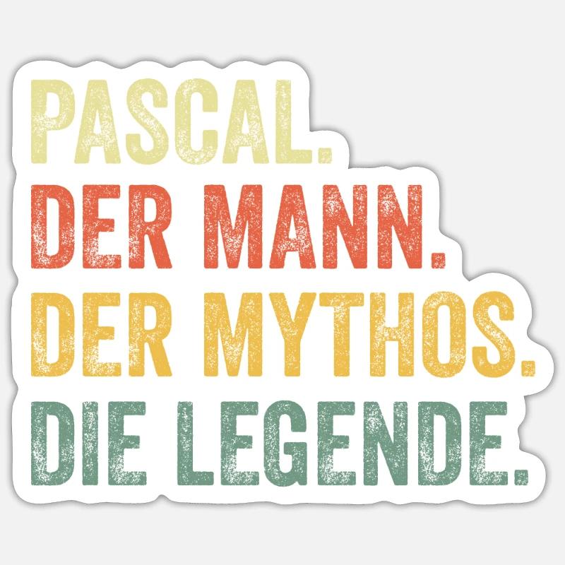 Pascal Mann Mythos Legende Vorname Name - Sticker Größe S (10 x 10 cm) - Mattweiß