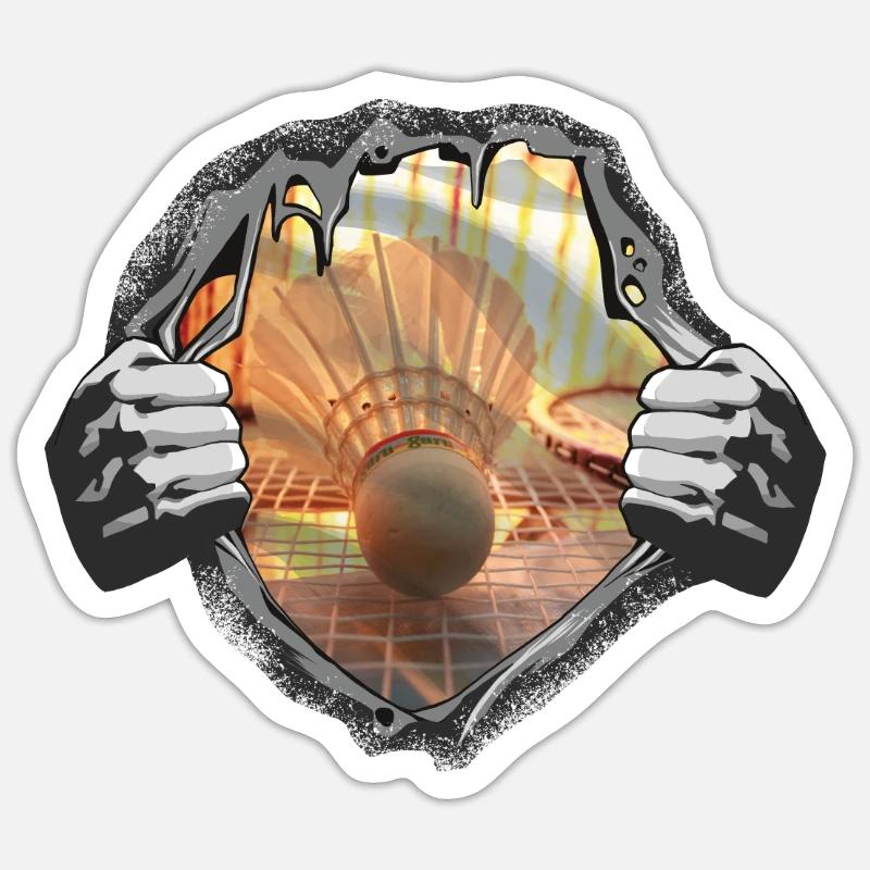Badminton Spieler Geschenkidee Design - Sticker Größe S (10 x 10 cm) - Mattweiß