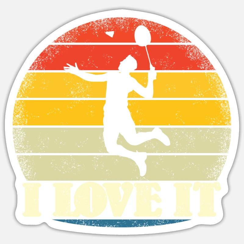 Badminton Player Gift Idea Design - Sticker size S (10 x 10 cm) - white matte
