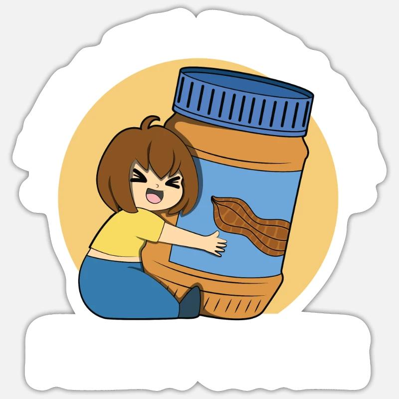 Erdnussbutter Beurre d’arachide - Sticker taille S (10 x 10 cm) - blanc mat