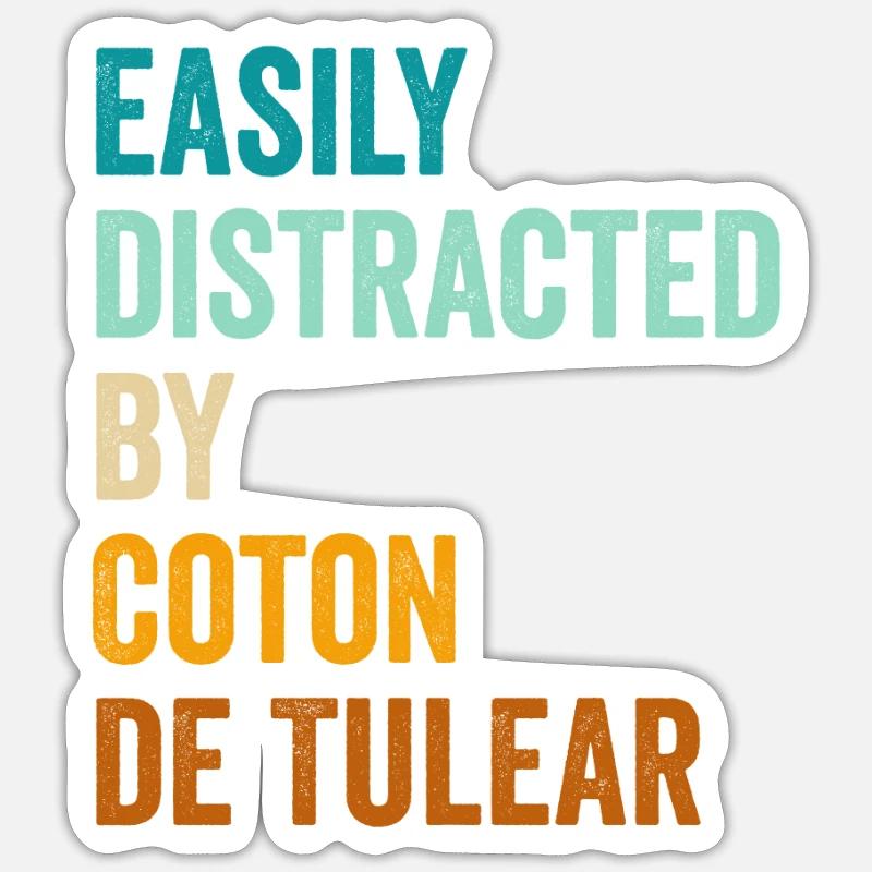 Facilement distrait par Coton de Tuléar Sticker taille S (10 x 10 cm)