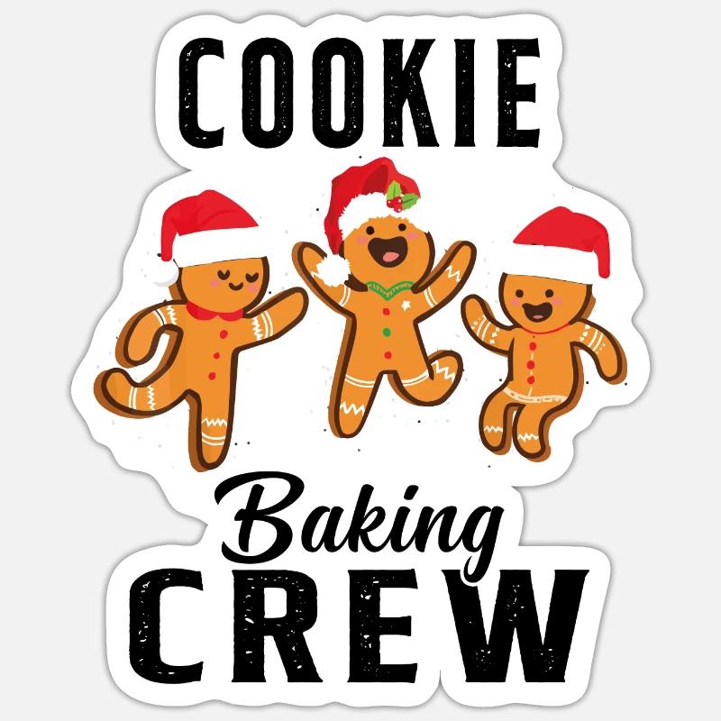 Cookie Baking Crew Cookie Geschenk - Sticker Größe S (10 x 10 cm) - Mattweiß
