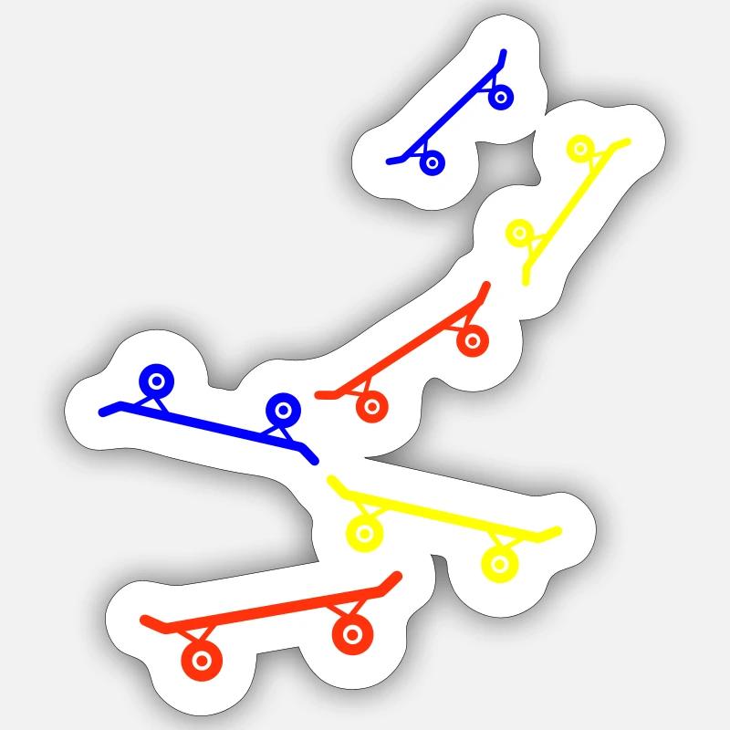 Skateboard Skaters - Sticker taille S (10 x 10 cm) - blanc mat