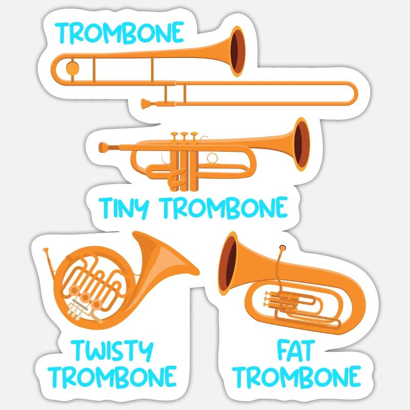 Small Trombone Curvy Trombone Thick Trombone Sticker size S (10 x 10 cm)
