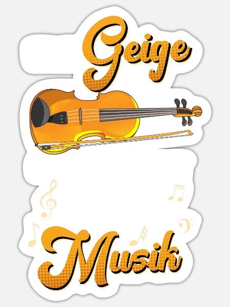 Mehr braucht man nicht für gute Musik als Geige - Sticker Größe S (10 x 10 cm) - Mattweiß