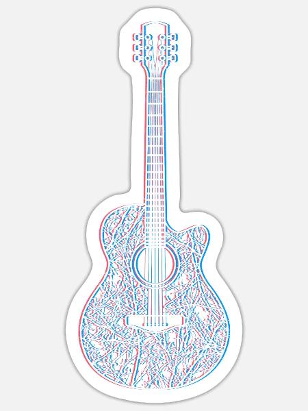 Musiker Gitarrist Mein Instrument ist die Gitarre - Sticker Größe S (10 x 10 cm) - Mattweiß