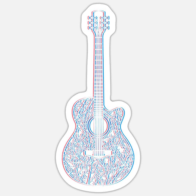 Musicien Guitariste Mon instrument est la guitare - Sticker taille S (10 x 10 cm) - blanc mat