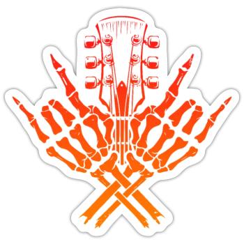 Rock & Roll Rock Metal Ich spiele Gitarre - Sticker Größe S (10 x 10 cm) - Mattweiß - Vorne