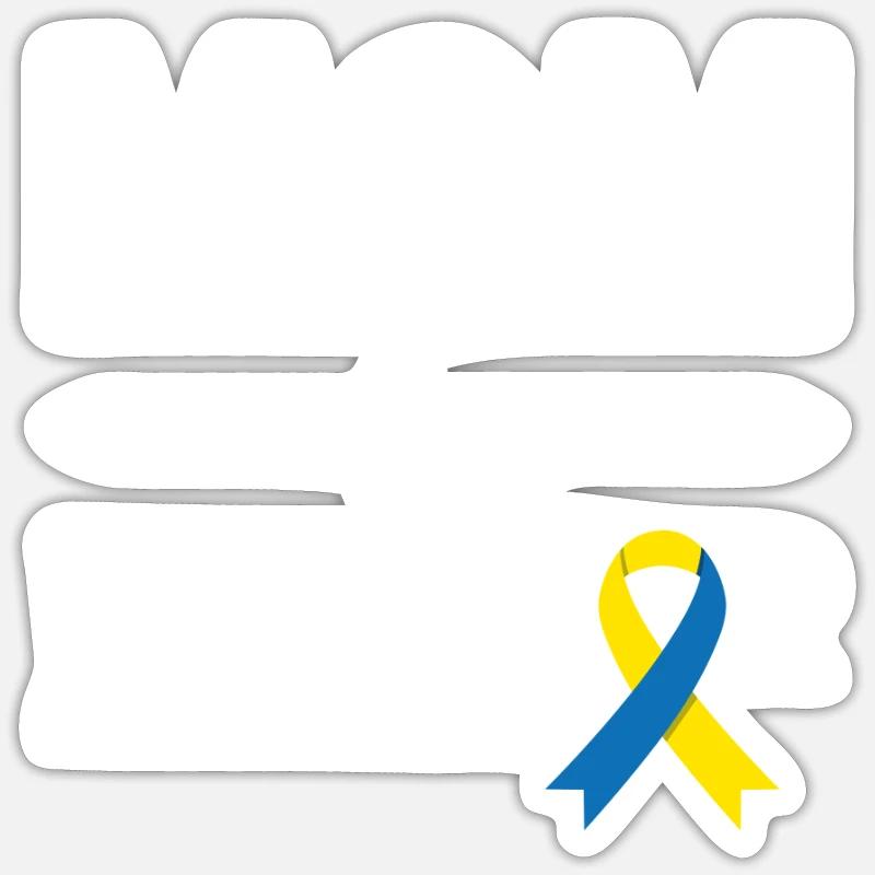 Maman d'un guerrier, syndrome de la boucle vers le bas - Sticker taille S (10 x 10 cm) - blanc mat
