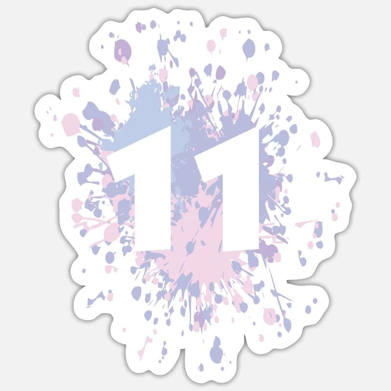 Splash couleur numéro 11 Sticker taille S (10 x 10 cm)