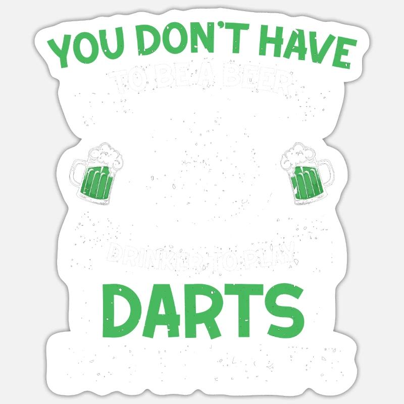 Bier Trinker Dartscheibe Mit Bier Und Pfeilen Sticker Größe S (10 x 10 cm)