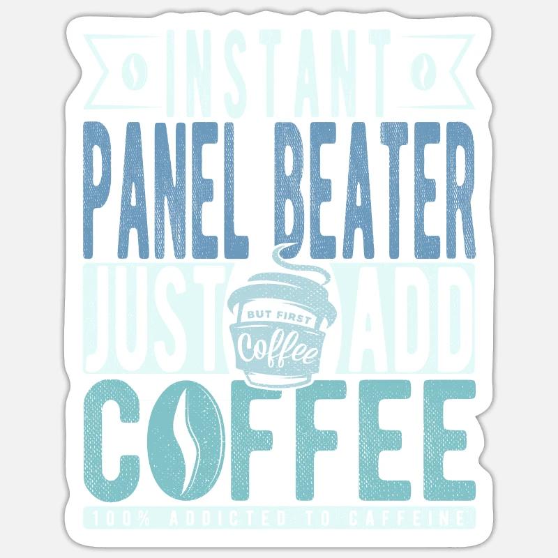 Panel Racket Coffee Saying - Sticker size S (10 x 10 cm) - white matte