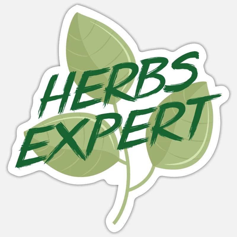 Kräuterexperte Kräutergarten Kräuter Kraut - Sticker Größe S (10 x 10 cm) - Mattweiß