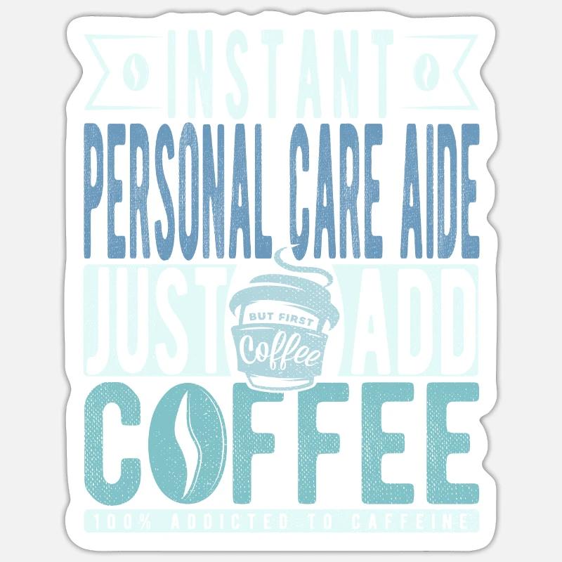 Hilfsbereitschaft Kaffee Spruch Sticker Größe S (10 x 10 cm)