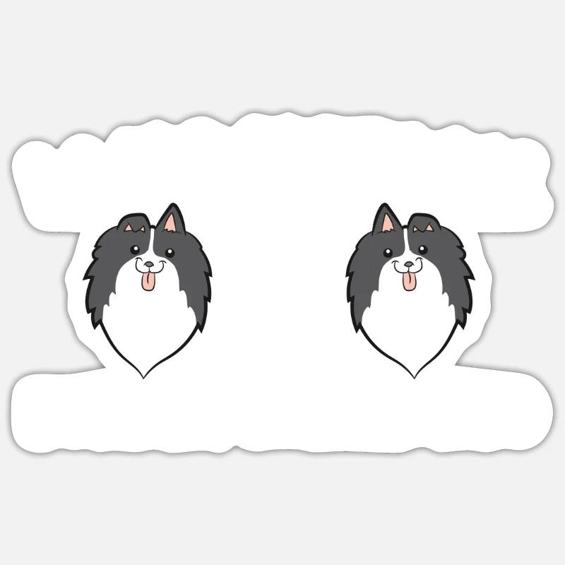 Border Collie Propriétaire J’étais normal 2 Border Collies - Sticker taille S (10 x 10 cm) - blanc mat