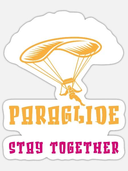 Paragleiter Paragleiten Paar - Sticker Größe S (10 x 10 cm) - Mattweiß