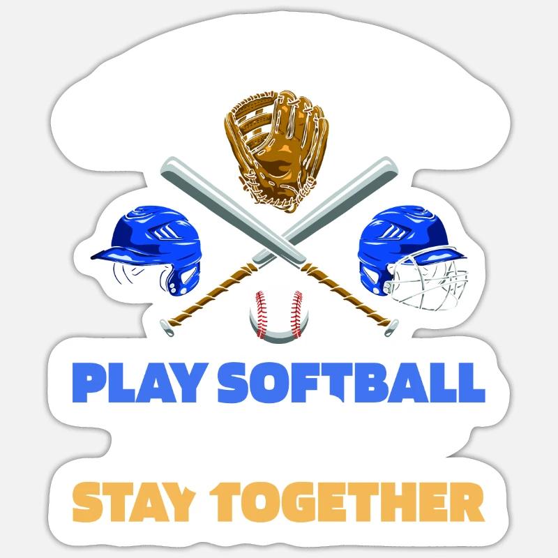 Paire de softball - Sticker taille S (10 x 10 cm) - blanc mat
