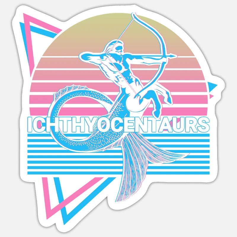 Ichthyocentaurs créatures mythiques mythologie grecque - Sticker taille S (10 x 10 cm) - blanc mat